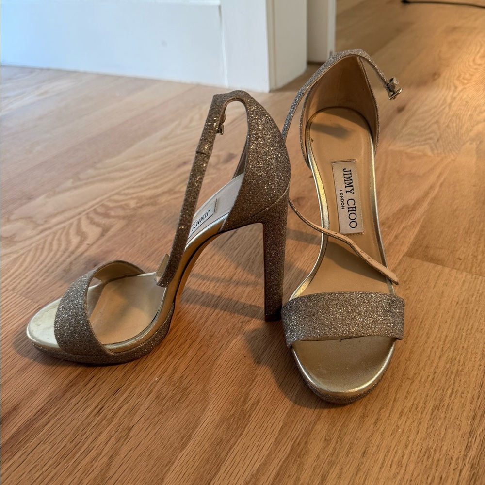 Jimmy Choo Sparkling Gold Heels
